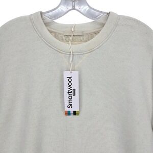 Smartwool NEW Adult XS OVERSIZED Recycled Terry Crew Sweatshirt Almond Merino
